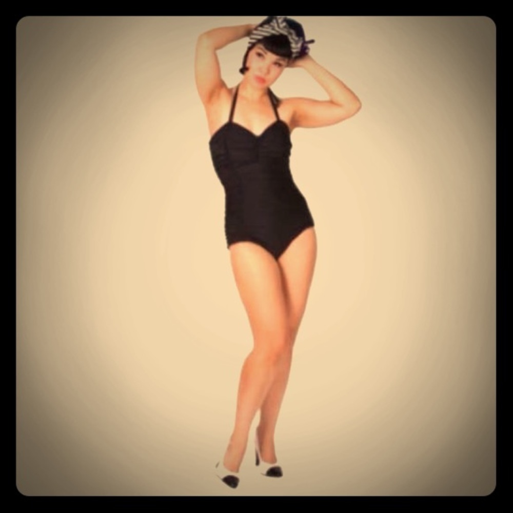 Beach Bash retro halter swimsuit